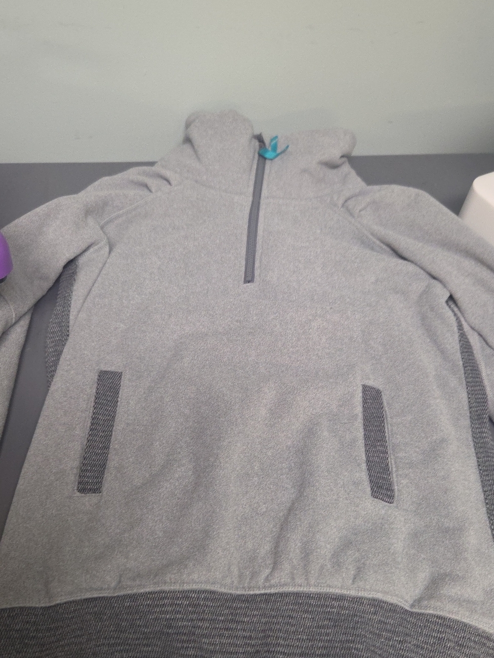 Girls  Gray Quarter-Zip Pullover Sweater Ivivva Lullrmon Girls